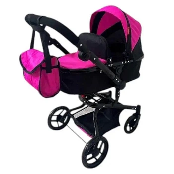 Коляска-трансформер для кукол 2в1 Carrello Fortuna 9695 HOT PINK кукольная малиновая