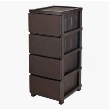 Комод R-plastic пластиковый R-Plastic Ротанг на 4 ящика коричневый