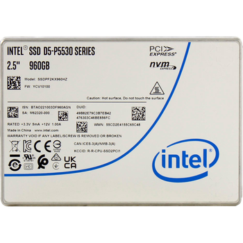 Накопичувач SSD 960GB SSD 2.5" D5-P5530 PCIe4x4 U.2 15mm, NVMe, TLC (SSDPF2KX960HZN1)