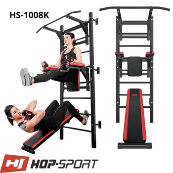 Силовая станция Hop-Sport HS-1008K со шведской стенкой турник брусья для дома