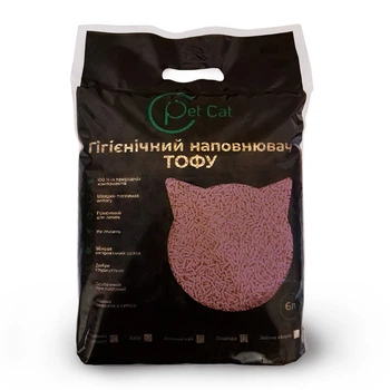 Гігієнічний наповнювач Тофу "Pet Cat" з ароматом Лаванда 6 л / 2,5 кг, made in Ukraine UA