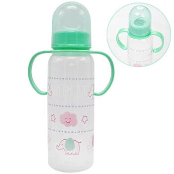 Детская бутылочка с соской Megazayka MGZ-0207 G с ручками, 250 мл (MGZ-0207 Green-RT)