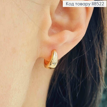 Серьги кольца с расширением вниз, диаметр 1,2см, XUPING 18K