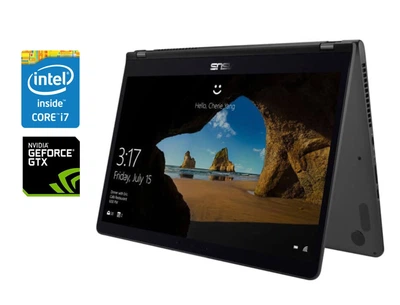 Игровой ноутбук-трансформер Б-класс Asus Q535UD x360 / 15.6" (3840x2160) IPS Touch / Intel Core i7-8550U (4 (8) ядра по 1.8 - 4.0 GHz) / 16 GB DDR4 / 256 GB SSD / nVidia GeForce GTX 1050, 2 GB GDDR5, 128-bit / WebCam б/у