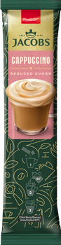 Напиток кофейный растворимый Jacobs Cappuccino с уменьшенным содержанием сахара 14 г х 10 шт (8714599106396)