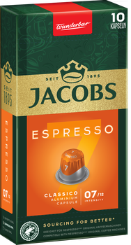 Кофе молотый в капсулах Jacobs Espresso 7 Classico совместимы с Nespresso 10 шт (8711000371176)