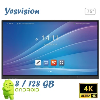 Інтерактивна панель Yesvision DT-I754LT-V100-U дисплей 75" / Android 14 / 8/128Gb