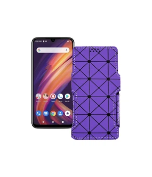 Чохол-книжка з екошкіри для телефону Lenovo A6 Note Фіолетовий ромб