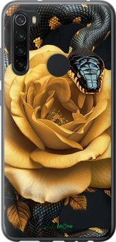 Чехол на Xiaomi Redmi Note 8 Black snake and golden rose "6068u-1787-70447"