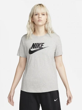 Футболка бавовняна жіноча Nike Sportswear Essentials Logo DX7906-063 L Сіра (0196154000505)