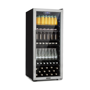 Холодильник-витрина KLARSTEIN Beersafe 7XL панорамные стеклянные двери 242 л нержавеющая сталь