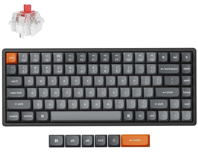 Клавіатура Keychron K2 Max 84Key, K Super Red, WL/BT/USB-A, Hot-Swap, QMK, EN/UKR, RGB, чорний (K2M-J1-UA)