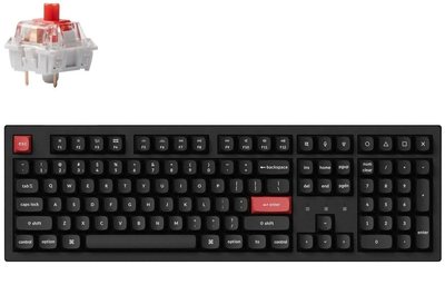 Клавіатура Keychron K10 PRO 100Key, K pro Red, WL/BT/USB-A, QMK, EN/UKR, White Led, чорний (K10P-A1-UA)