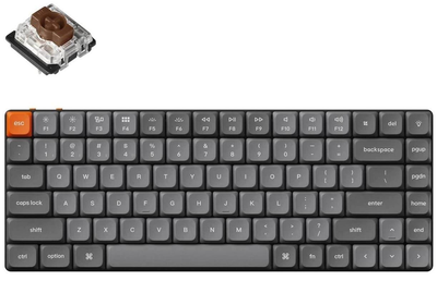 Клавіатура Keychron K3 Max 84Key, Gateron MX 2.0 Brown, WL/BT/USB-A, QMK, Hot-swap, EN/UKR, RGB, чорний (K3M-H3-UA)