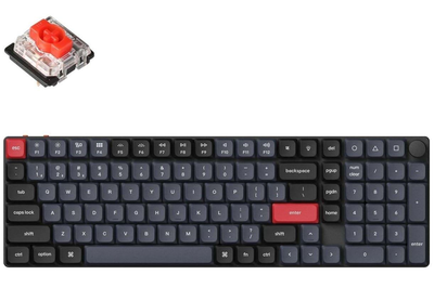 Клавіатура Keychron K17 100Key, Gateron MX 2.0 Red, WL/BT/USB-A, QMK, Hot-swap, RGB, білий у центрі (K17P-H1-UA)