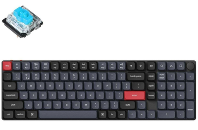 Клавіатура Keychron K17 100Key, Gateron MX 2.0 Blue, WL/BT/USB-A, QMK, Hot-swap, RGB, білий у центрі (K17P-H2-UA)