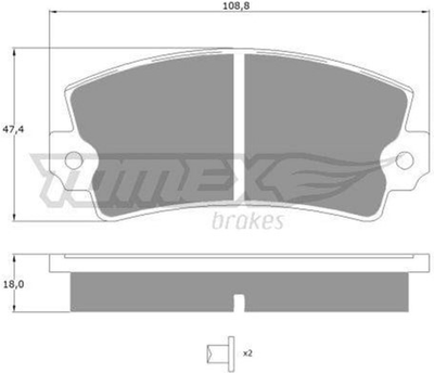 Дискові гальмівні колодки Tomex (TX 10-434)