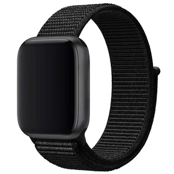 Нейлоновий ремінець для Apple watch 44mm 45mm 46mm 49mm / ремінці на Епл вотч нейлон 44 45 46 49 Чорний / Black