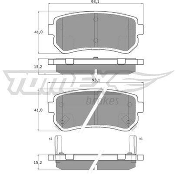 Дискові гальмівні колодки Tomex (TX 16-43)