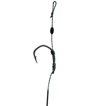 Готовий короповий повідець World4carp в обплетенні з волоссям CLASSIC hair rig, гачок CLAW №8,w4001-8