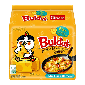 Набор Лапша 5шт Samyang Buldak Hot Cheese (Сырная) Острая 140g