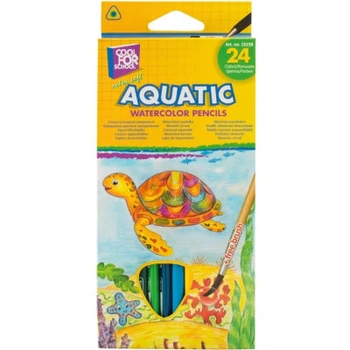 Олівці кольорові Cool For School Aquatic Extra Soft акварельні, з пензлем 24 кольорів (CF15158)