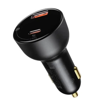 АЗП Автомобільний зарядний пристрій Baseus 100W USB + Type-C 5A Superme Digital Display QC 4.0+PD3.0 PPS 100W USB + Type-C 5A Чорний