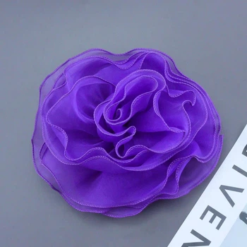 Брошь Цветок 28 см из сеточки dark-purple Аксессуар для одежды BK462-DP