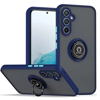 Чехол Fiji Colorframe для Samsung Galaxy A34 (A346) матовый бампер с кольцом подставкой Dark Blue