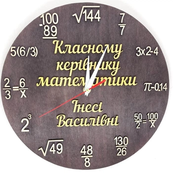 Годинник Класному Вчителю Математики Іменний 30 см (EW817544321)