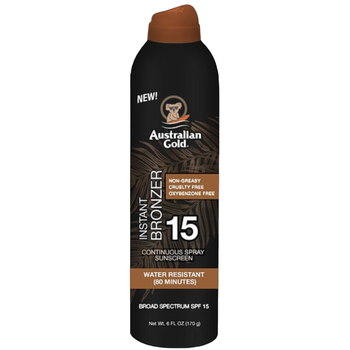 Спрей для загара с бронзатором Australian Gold Spray Sunscreen Bronzer SPF15 170 г