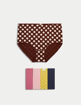 Набор трусиков Marks&Spencer высокая посадка Full briefs 10(38) 5 шт antique rose 0096
