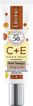 Тонирующий крем для лица - Lirene C + E Vitamin Energy Toning Cream SPF 50 30ml (1393356-26181307)