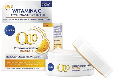 Денний крем проти зморщок "Посилення сяйва" - NIVEA Q10 Energy SPF 15 50ml (125519-26160200)