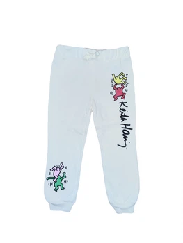 Спортивні штани джоггери з начосом для дівчинки H&M Keith Haring 1153241-001 098 см (2-3 years) молочний