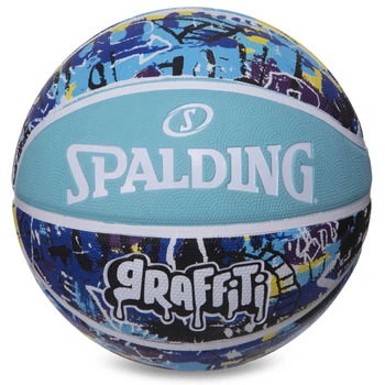 Мяч баскетбол №7 SPALDING 84373Y GRAFFITI резина бутил голубой/синий