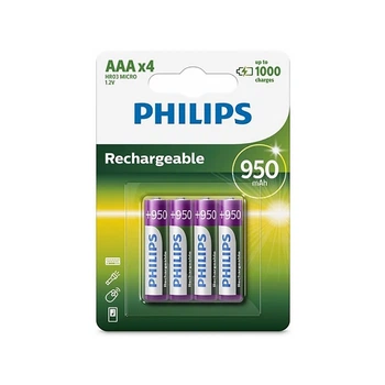 Акумулятор Philips AAA/HR03 Ni-MH 950 mAh BL 4 шт. ( Акумулятор ) ( 20075 )