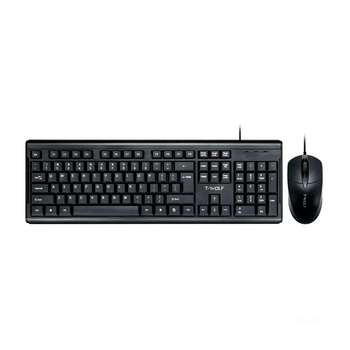 Набор проводной T-Wolf клавиатура и мышь для ПК Black (TF500)