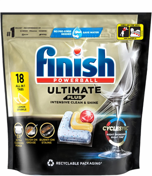 Таблетки для посудомийних машин FINISH POWERBALL ULTIMATE PLUS 18 шт.