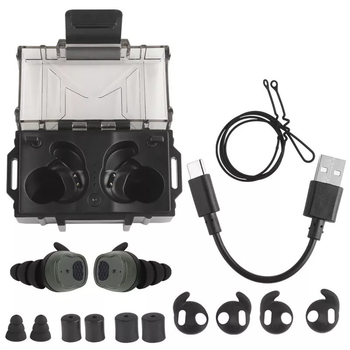 Беруші Активні навушники з Bluetooth Wosport HD-30 Зелені, NRR 30 (15350)