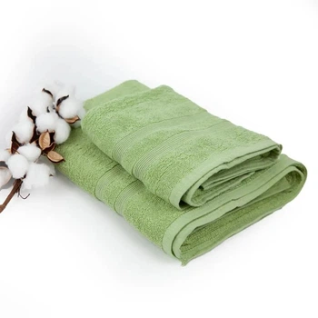 Полотенца хлопковые ПЕТ 50х90/70х140 см 2 шт (500 г/м2) Salad Green