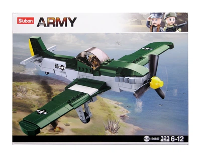 Конструктор блочный Sluban Истребитель P-51 Mustang 323 детали 1 фигурка M38-B0857