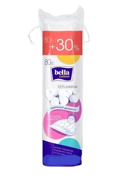 Ватні диски Bella Cotton круглі 80 шт + 30% (5900516110673)