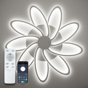 Люстра светодиодная потолочная LUMINARIA LORENA 150W 9R 810/50 APP WHITE 220V IP20, LED светильник с пультом ДУ Б/В