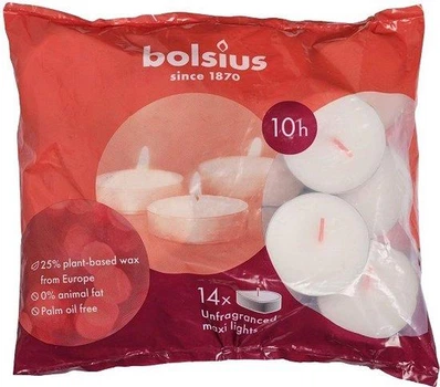 Свічка чайна максі Bolsius 10 год 14шт