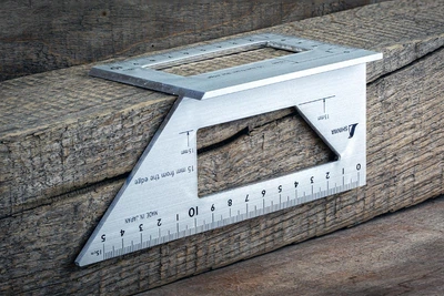 Столярный угольник 170х63 мм Shinwa 3D 45° 90° алюминий (32722)