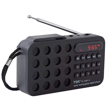 Радиоприемник цифровой с аккумулятором и ремешком Радио FM LED-дисплей MP3-плеер Bluetooth-колонка Black