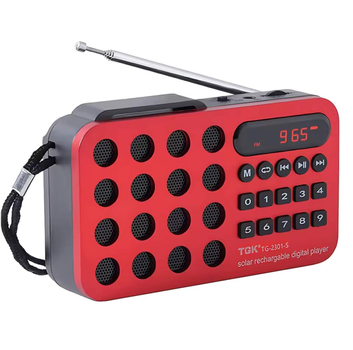 Радиоприемник цифровой с аккумулятором и ремешком Радио FM LED-дисплей MP3-плеер Bluetooth-колонка RED (690230723017)