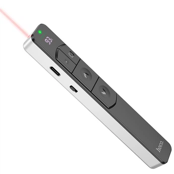 Розумна указка Hoco Smart PPT page turning pen GM202 |2.4G, 100m, Type-C, LCD, 8H| Колір silver