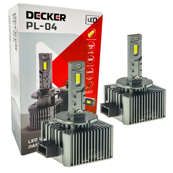 Лампа світлодіодна для фар DECKER LED PL-04 D1S 6000K 10000LM 2 шт комплект